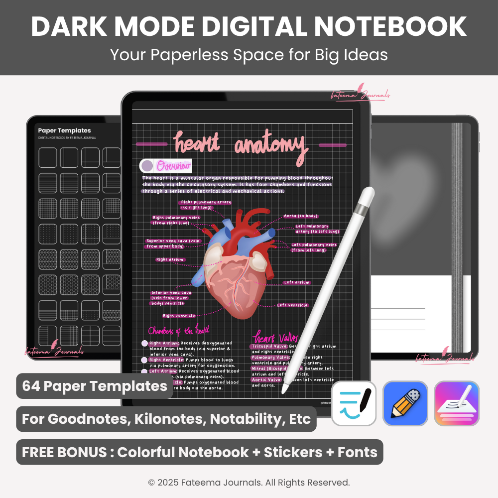 Dark Mode Digital Notebook - Digital planner preview