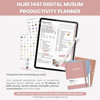 1447 Hijri Muslim Productivity Planner - Digital planner preview