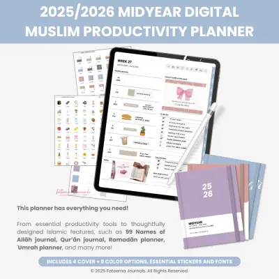 25/26 Midyear Digital Muslim Planner - Digital planner preview