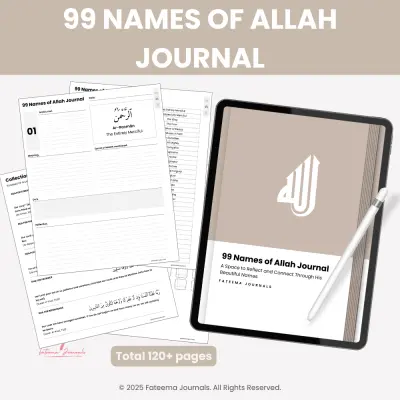 99 Names of Allah Journal (Asmaul Husna Journal) - Digital planner preview