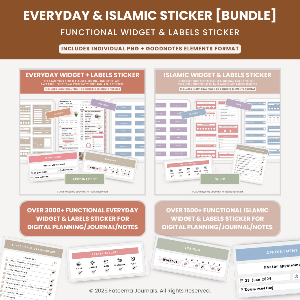 [Bundle] Everyday + Islamic Sticker - Digital planner preview