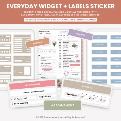 Everyday Widget + Labels Sticker - Digital planner preview