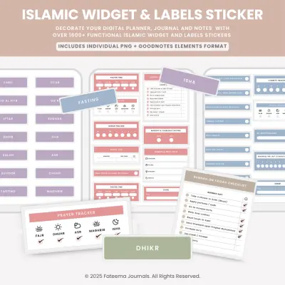 Islamic Widget + Labels Sticker - Digital planner preview