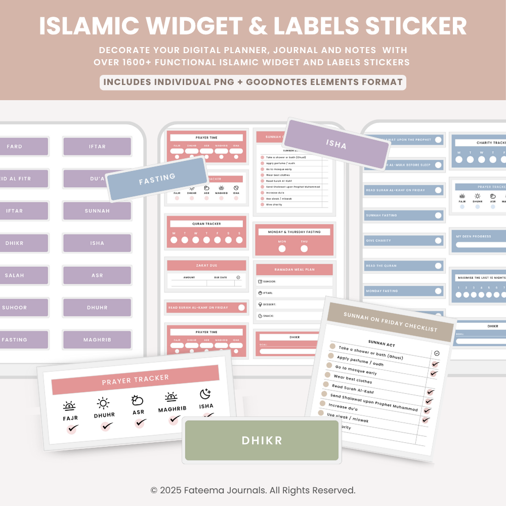 Islamic Widget + Labels Sticker - Digital planner preview
